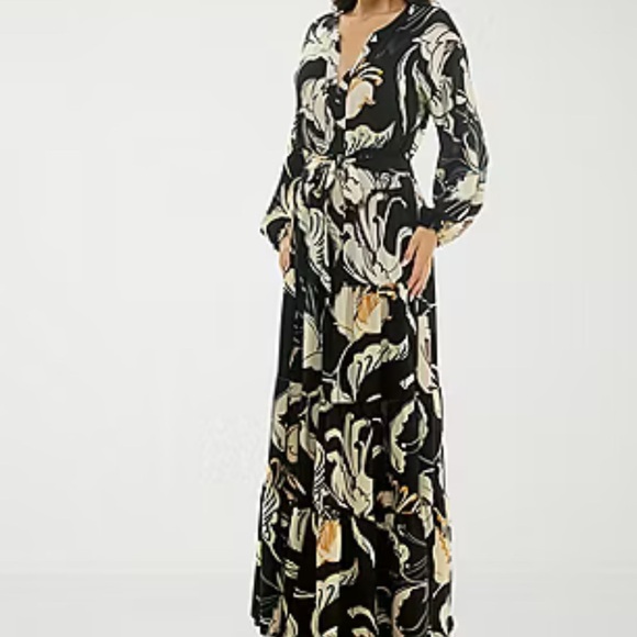 Premier Amour Maxi Floral Dress Size 4 Floral Romantic Flowy Black New $89 - Picture 4 of 7